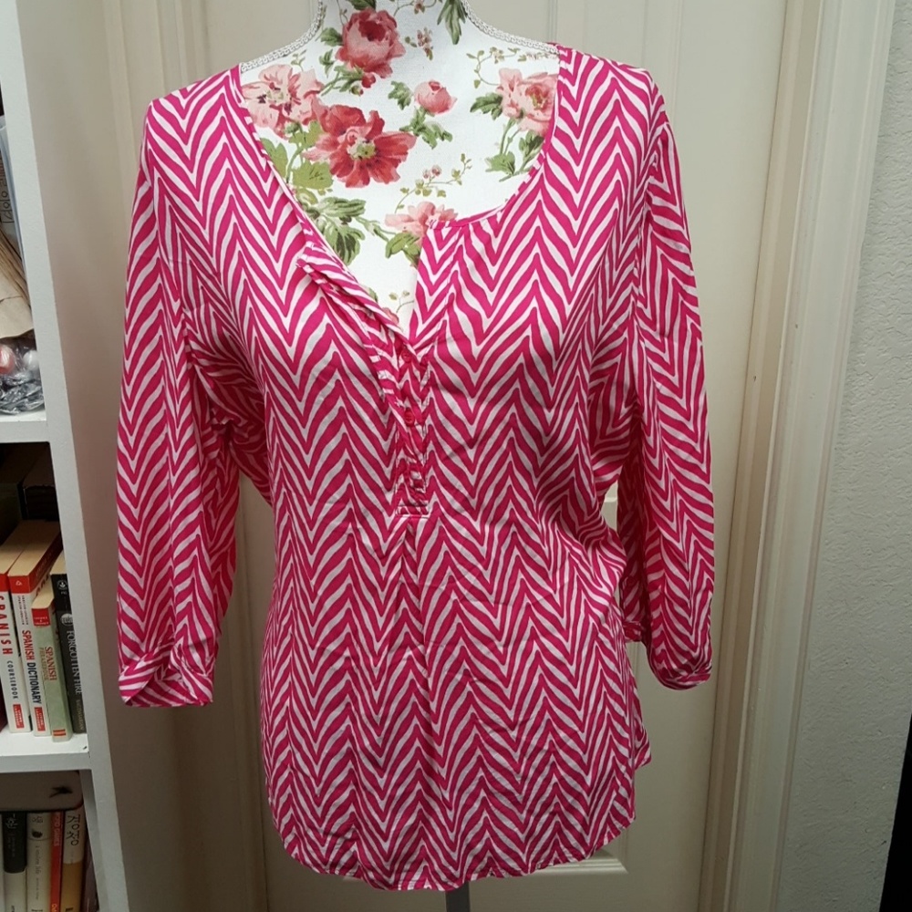 Stylus present an adorable pink white blouse